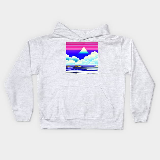 The extraordinary Fuji amidst a particularly colorful landscape. Kids Hoodie by Zenmatics